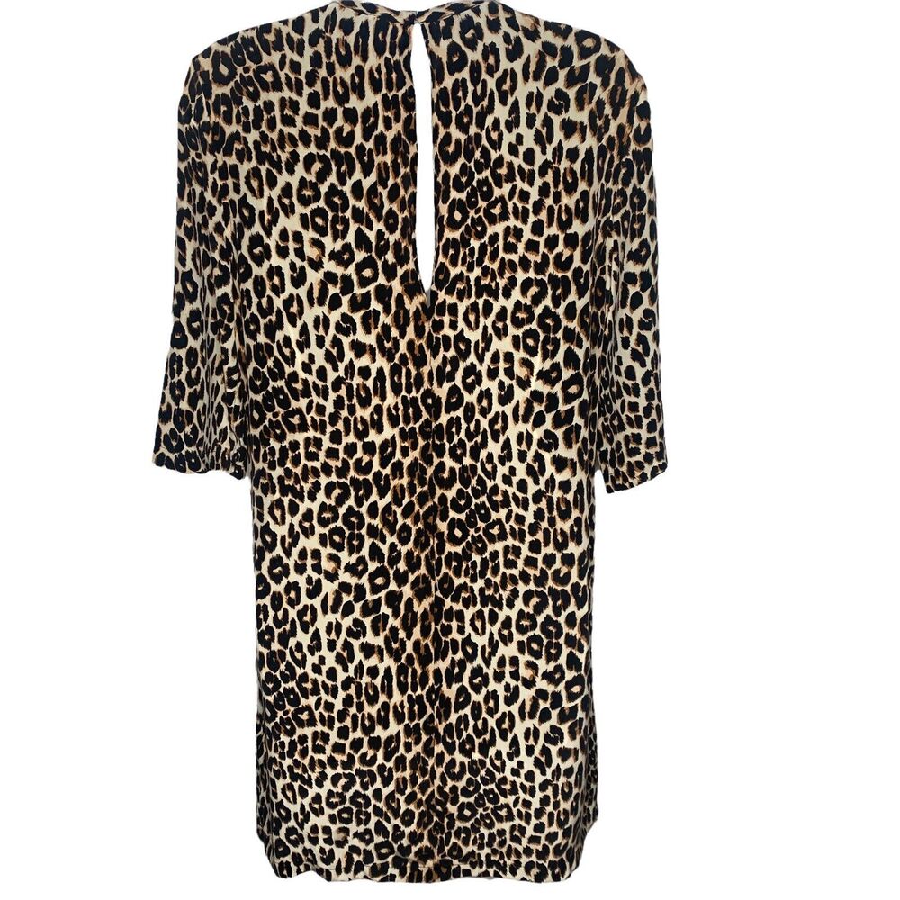 Equipment Silk Dress Size XS Cheetah Animal Print 3/4 Sleeves Pockets Aubrey Nwt - Picture 2 of 7